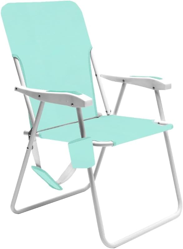 SUNNYFEEL Tall Folding Lawn Beach Chair Lightweight Portable Sand Chair for Adults Heavy Duty 300 LBS with Cup Holders Foldable Camping Lawn Chairs for Camp/Outdoor/Travel/Picnic/Concert/Sports