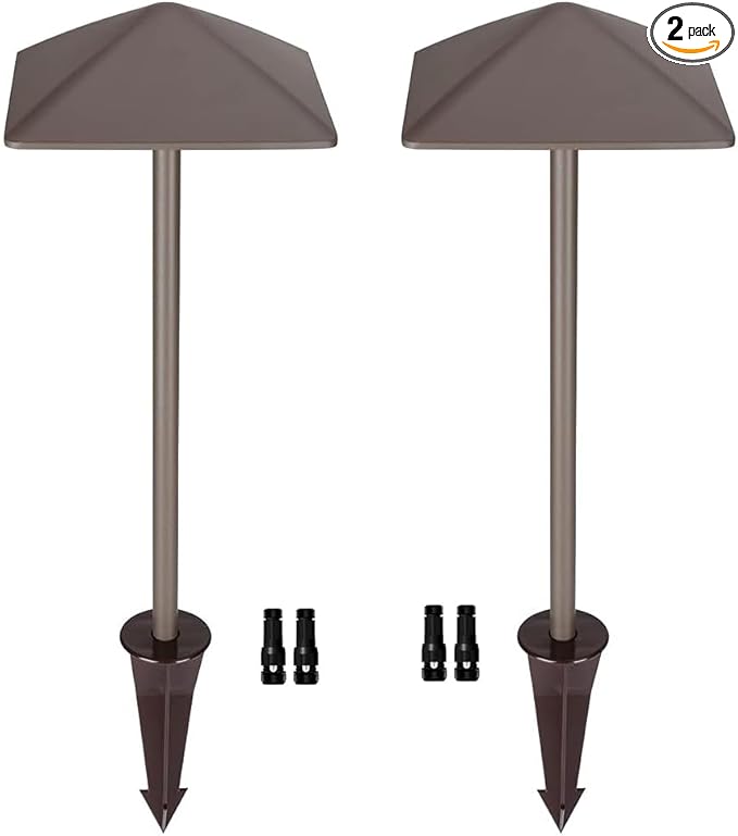 Arrownine Pathway Lights Low Voltage 12-24VCast Aluminum Construction Replaceable G4 LED Bulb for Outdoor Path LightsWalkway Lighting Garden Yard Driveway Light 2-Pack Bronze Finish