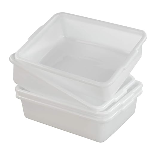 4-pack Bus Tubs Commercial 8 L White Plastic Wash Basin Bus Box