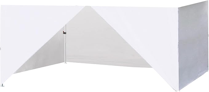 Eurmax USA Full Zippered Walls for 10x15 Easy Pop Up Canopy Tent4 Walls ONLY(White)