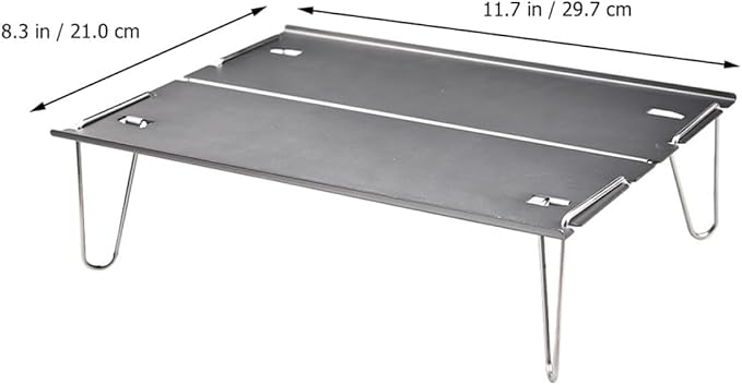 Didiseaon Portable Folding Camping Table Aluminum Mini BBQ Picnic Desk Lightweight Outdoor Side Table for Hiking and Backyard Use