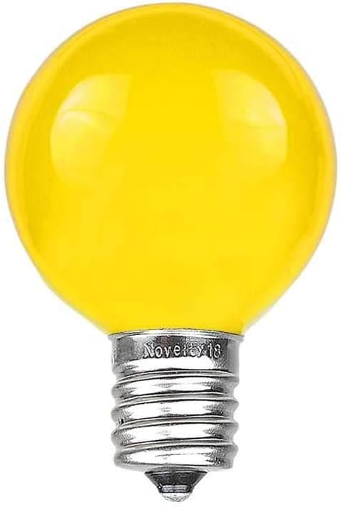 25 Foot G30 Outdoor Patio String Lights with 25 Yellow Globe Bulbs – Indoor Outdoor String Lights – Market Bistro Café Hanging String Lights – C7/E12 Base - Green Wire