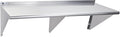 Profeeshaw NSF Stainless Steel Shelf 18” x 60” 450 lb Commercial Shelves Wall Mounted Metal Shelving with Backsplash and 2 Brackets for Restaurant Bar Utility Room Kitchen and Garage
