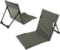 Zerodis Portable Folding Beach Lounge Chair with Backrest - Vibrant Design Oversized Zippered Pocket - Easy to Unfold 600D Oxford Cloth 7075 Aluminum Alloy (Army Green)