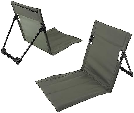 Zerodis Portable Folding Beach Lounge Chair with Backrest - Vibrant Design Oversized Zippered Pocket - Easy to Unfold 600D Oxford Cloth 7075 Aluminum Alloy (Army Green)