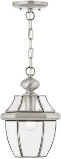 Livex Lighting 2152-91 Monterey 1-Light Outdoor Hanging Lantern Brushed Nickel