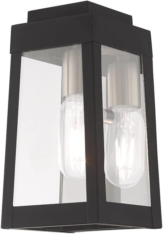 Livex Lighting 20851-91 Oslo - 9.5 One Light Outdoor Wall Lantern Brushed Nickel Finish with Clear GlassSilver