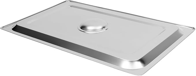Steam Table Pans with Lids Set of 4 20x12x4 Inch Hotel Pans 2.38 Gallon 201 Stainless Steel Food Pans One-Piece Design Dishwasher Oven Safe for Restaurant Catering Buffet
