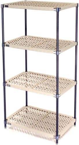 Nexel 5 Tier Vented Plastic Shelving 30 W x 21 D x 74 H Nexelon Finish