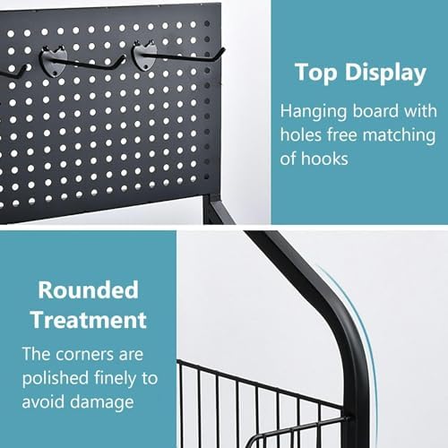 Store Display Rack Wall Mounted Storage Rack Supermarket Convenience StoreSupermarket Display Rack for Vegetables Snacks &amp Beverages - Versatile Utility Shelf with Removable Hooks Stylish