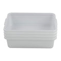 Wash Basin Tub Plastic Dish Pan 8 Liter White Bus Tubs Set of 4