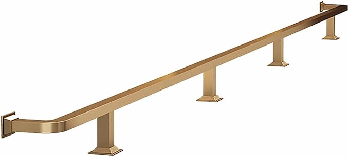 Pub Bar Foot Railing 3 4 5 6 7 ft Square Tube Footrest Rack for Under Counter Stainless Steel Pipe Foot Rest Complete Handrail Shelf Rails(Gold7ft/213cm)