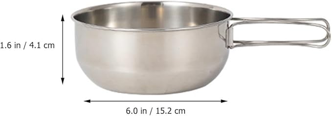 DECHOUS 5pcs Stainless Steel Camping Pot and Cup Set with Lids Outdoor Picnic Fishing Tableware for Hiking and Barbecue