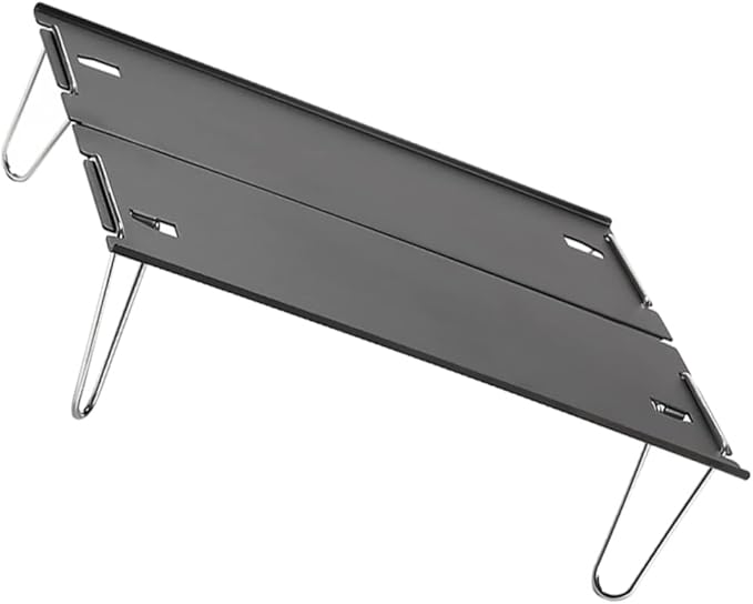 Mipcase 1set Folding Aluminium Alloy Table Detachable Camping Desk Easy to Clean Portable for Outdoor Activities and Indoor Use Compact Design Black