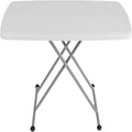 Small Camping Personal Folding Table Heavy Duty Utility Table with Adjustable Height 19.68” L x 30.3” W x 29 H HDPE Construction