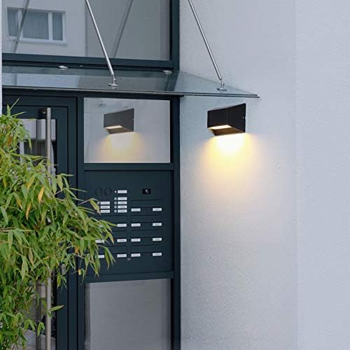 6W LED Outdoor/Indoor External Wall Sconces Light Waterproof Fixture Door Gate Step Stair Surface Mount Lamp Black Warm White