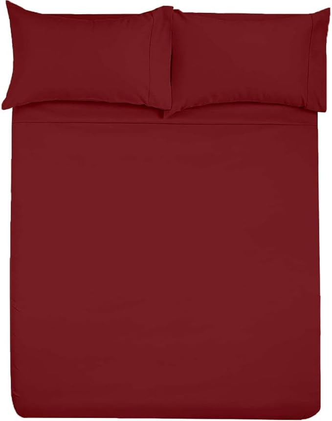 SlumberWell 4 Piece Luxury Soft Microfiber Fitted Bed Sheet Set for Campers RV 8 to 12 Inch Deep Pocket Olympic Queen 66 x 80 Burgundy