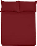 SlumberWell 4 Piece Luxury Soft Microfiber Fitted Bed Sheet Set for Campers RV 8 to 12 Inch Deep Pocket Olympic Queen 66 x 80 Burgundy