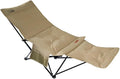 Camping Outdoor Folding Chair Portable Can Sit Lie Fishing Beach Lunch Break Barbecue (Khaki)