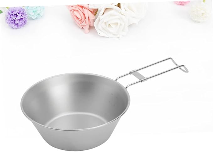 TOYANDONA 3pcs Portable Foldable Stainless Steel Bowl Lightweight Outdoor Camping Dish Handle for Travel Food-grade Material Easy to Clean Compact Design for Hiking and Adventure
