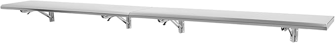 Folding Concession Shelf 96 x 12 Inch Large Wall Mounted Serving Food Shelf Commercial Drop Down Serving Window. Stainless Steel Food Shelve for Kitchen Food Cart Bathroom