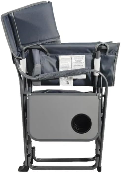 Folding Director's Chair with Side Table and Cooler Heavy-Duty Camping Chair 33.73W x 37.3H inches (Castle Rock)
