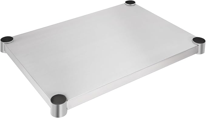 Eapmic Undershelf for Work Tables Adjustable Lower Shelf Stainless Steel Bottom Shelf Add for Commercial Prep Table Restaurant Kitchen Bakery Garage Workshop Use (21.65x15.75in)