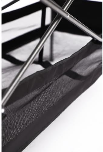 YISH W24172214 Folding Sturdy Aluminum Roll Storage Basket Rectangular Portable Table with Easy Carrying Bag for Outdoor Camping Picnics Beach BBQ Fishing Black