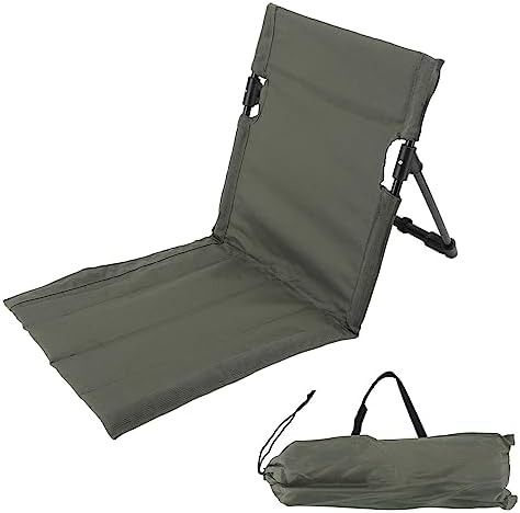 Zerodis Portable Folding Beach Lounge Chair with Backrest - Vibrant Design Oversized Zippered Pocket - Easy to Unfold 600D Oxford Cloth 7075 Aluminum Alloy (Army Green)