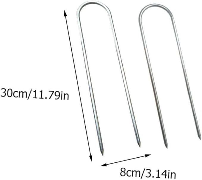 4Pcs Heavy Duty U Shape Steel Tent Stakes Durable Ground Nails for Camping Canopy Awning Easy to Use Fixing Tool for Secure Outdoor Setup