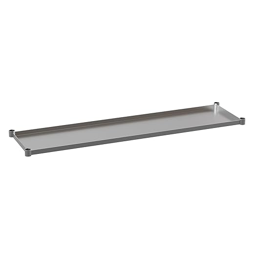 Flash Furniture Woodford Galvanized Under Shelf for Prep and Work Tables - Adjustable Lower Shelf for 30 x 72 Stainless Steel Tables