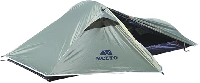 Backpacking Tent 1 Person Ultralight Aluminum Pole Stormproof Camping Tent Suitable for Four Seasons Single Person TentBest one Person Tent Armygreen