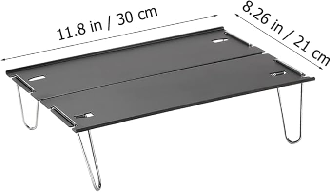 VICASKY 1set Portable Folding Camping Table Lightweight Alloy Desk Legs for Easy Storage for Picnics Beach Hiking and Outdoor Gatherings Black