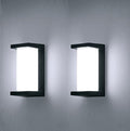 Modern Outdoor Wall Lights18W LED Sconce Light Fixtures Wall Mounted LampsAluminum Matte Black House LightIP65 Waterproof for Courtyard Garage Terrace Porch Stairs (Black 2pack 6000K)