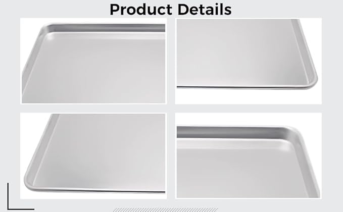 Commercial Aluminum Sheet Pan For Baking Roasting Toasting 9.6 X 13 In &amp Easy Clean Bun Pan Silver