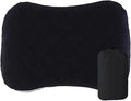 Ultralight Inflatable Camping Travel Pillow with Soft Washable Cover - Ergonomic Inflating Pillows for Neck &amp Lumbar Support(Black)