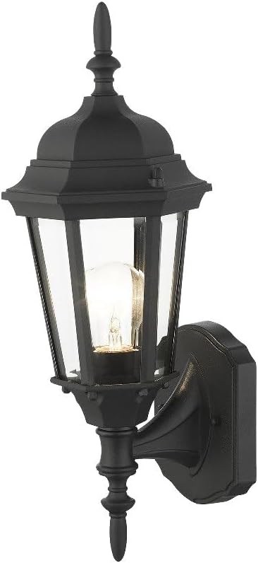 Livex Lighting 7551-14 Outdoor Wall Lantern with Clear Beveled Glass Shades 16 x 6 x 16 Black