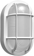 RAB Lighting Bulk LED Wall Pack Bulkhead Wall Sconce – Aluminum Impact-Resistant Glass – Indoor/Outdoor Use – 10W/8W/6W 20W/16W/12W – 3000K/4000K/5000K – Oval White