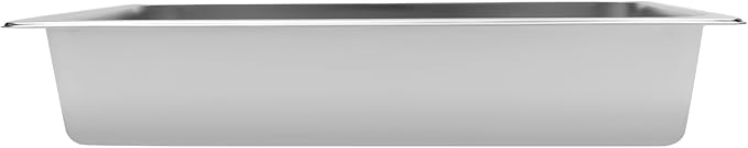 Steam Table Pans with Lids Set of 4 20x12x4 Inch Hotel Pans 2.38 Gallon 201 Stainless Steel Food Pans One-Piece Design Dishwasher Oven Safe for Restaurant Catering Buffet