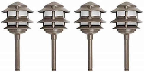 Westgate Lighting LED Area Light - Aluminum - Bronze Finish Pagoda Landscape Light - Warm White - Integrated SMD LED Tower All Accessories Included (4 Bronze)