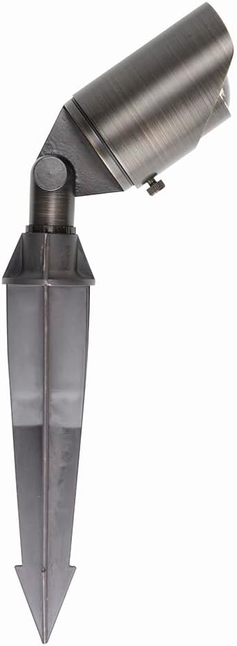 Proline RAL-8105 2-Pack Brass Low Voltage Landscape Spotlight – 12V Adjustable LED Uplight Solid Brass Bronze Housing for Outdoor Accent Trees &amp Garden Lighting Includes Stake