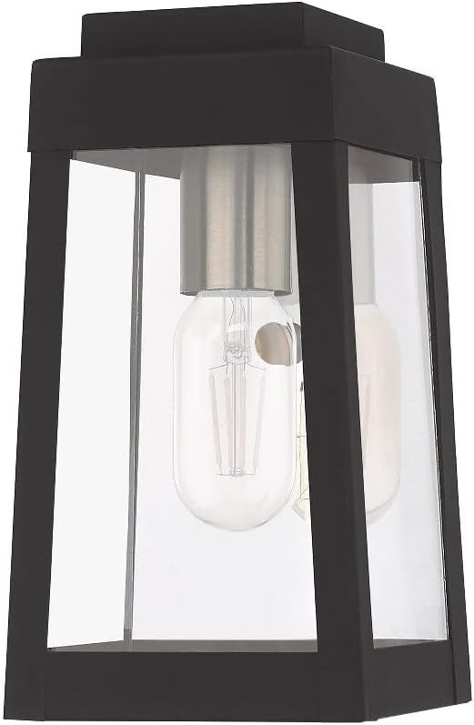 Livex Lighting 20851-91 Oslo - 9.5 One Light Outdoor Wall Lantern Brushed Nickel Finish with Clear GlassSilver
