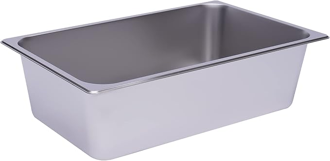 6 Pack Full Size Stainless Steel Steam Hotel Pan 20.87x12.99x6in Steam Table Pan Food Service Pan for Party Kitchen Restaurant Hotel