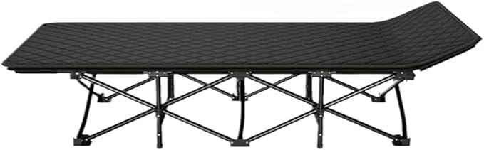 Folding Cot Lounge Chair with Removable Cushion Portable Heavy Duty Adjustable Pillow Reclining Compact Design for Outdoor Beach Camping Patio Garden