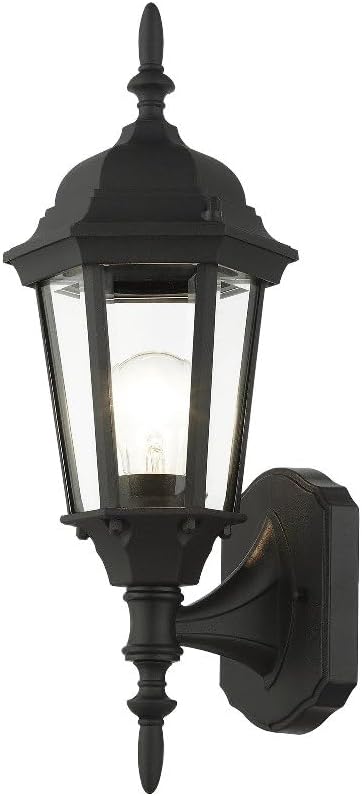 Livex Lighting 7551-14 Outdoor Wall Lantern with Clear Beveled Glass Shades 16 x 6 x 16 Black