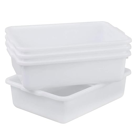 Small Bus Tubs Commercial Set of 4 Plastic Wash Basin 8 Liter