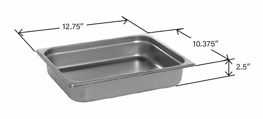Kratos 1/2 Size Steam Table Pan 24 Gauge Stainless Steel - 2 1/2D