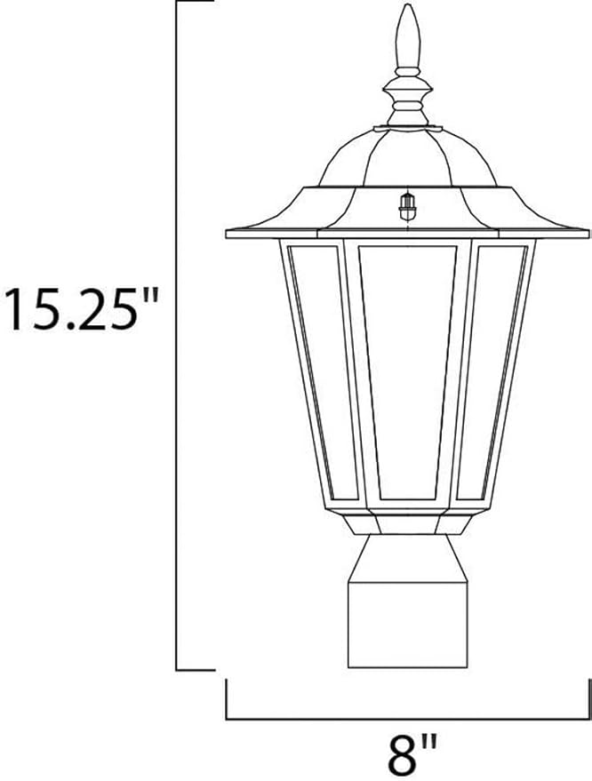 Maxim Lighting 3001CLWT Cast-1 Light Outdoor Pole/Post Mount in Early American Style-7 Inches Wide by 16 inches high Finish Color: White
