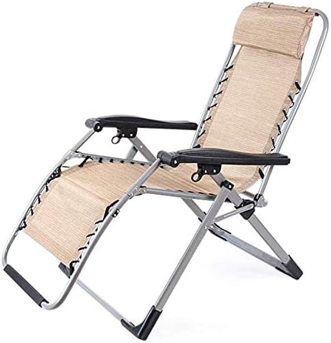Deck Chair FoldingFoldichair Campichair Garden Chairs Portable Breathable Sun Lounger for Garden Beach Pool/Khaki