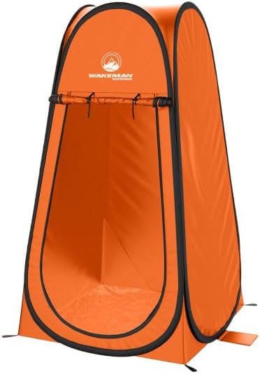 Wakeman Pop Up Changing Tent 3.3 x 3.3 x 6.2ft Camping Shower Tent for Portable Toilet Stall or Dressing Room with Carry Bag for Camping Beach or Tailgate Polyester